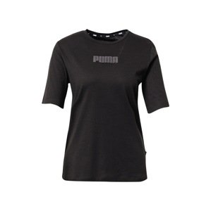 PUMA Funkční tričko  černá / čedičová šedá