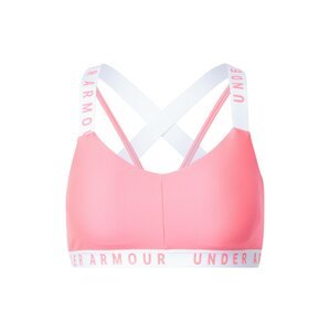 UNDER ARMOUR Sportovní podprsenka 'Wordmark Strappy'  pink / bílá