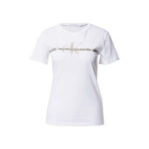 Calvin Klein Jeans Tričko  bílá / zlatá