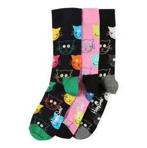 Happy Socks Ponožky 'Cat'  mix barev / černá / růžová