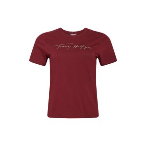 Tommy Hilfiger Curve Tričko  tmavě červená / zlatá