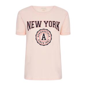 AÉROPOSTALE Tričko 'New York' námořnická modř / růžová / červená