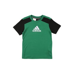 ADIDAS PERFORMANCE Funkční tričko  bílá / zelená / černá