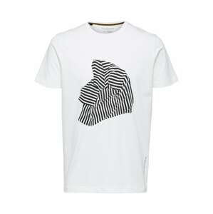 SELECTED HOMME T-Shirt  bílá / černá