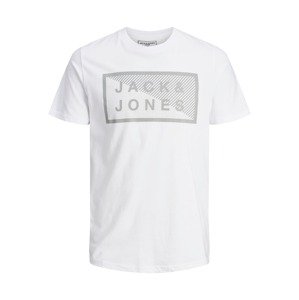 JACK & JONES Tričko 'SHAWN'  bílá / světle šedá