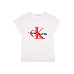 Calvin Klein Jeans Tričko  barva bílé vlny / černá / červený melír / světle červená