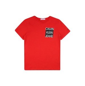 Calvin Klein Jeans Tričko  červená / černá / bílá