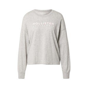 HOLLISTER Tričko šedý melír / pastelově růžová / bílá