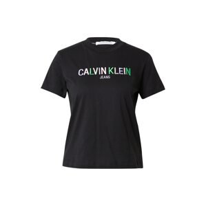 Calvin Klein Jeans Tričko  černá / růžová / lenvandulová / zelená