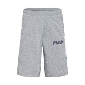 PUMA Sportovní kalhoty  šedý melír / bílá / chladná modrá