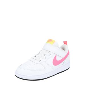 Nike Sportswear Sportovní boty 'Court Borough 2'  bílá / pink / svítivě žlutá