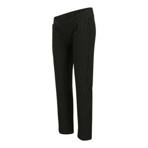 MAMALICIOUS Kalhoty se sklady v pase 'MINNA'  černá / bílá