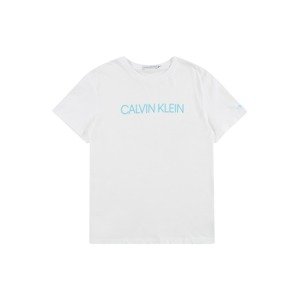 Calvin Klein Jeans Tričko  bílá / aqua modrá