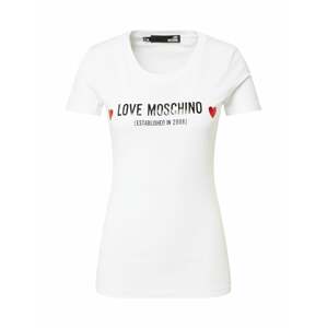 Love Moschino Tričko  bílá / černá / červená