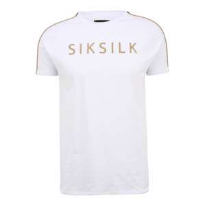 SikSilk Tričko  bílá / zlatá / černá