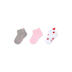 STERNTALER Ponožky  šedá / růžová / bílá / červená / zelená