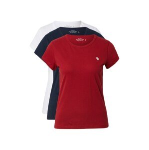 Abercrombie & Fitch Tričko  červená / bílá / tmavě modrá