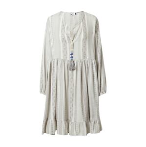 Zwillingsherz Košilové šaty 'Nala'  šedý melír / bílá