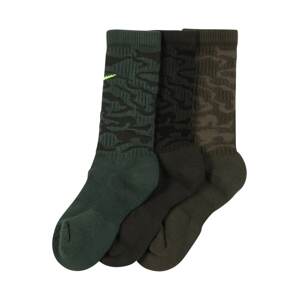 NIKE Sportovní ponožky  žlutá / zelený melír / tmavě hnědá / hnědý melír / černá