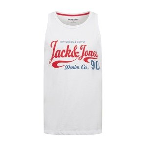 JACK & JONES Tričko 'MOON'  bílá / červená / královská modrá