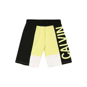 Calvin Klein Jeans Kalhoty  černá / bílá / citronově žlutá