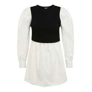 Missguided Petite Košilové šaty  černá / bílá