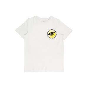 4F Funkční tričko  bílá / černá / žlutá