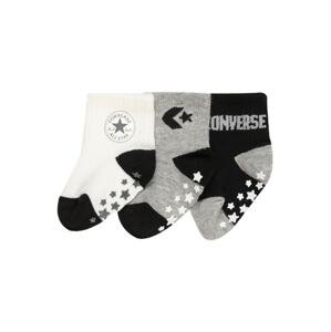 CONVERSE Socken  černá / šedý melír / bílá