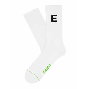 CHEERIO* Ponožky 'ALPHABEST E'  bílá / černá / limetková