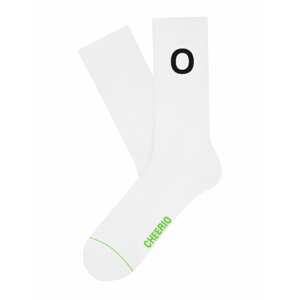 CHEERIO* Ponožky 'Alphabest O'  bílá / černá / zelená
