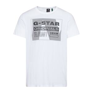 G-Star RAW Tričko  bílá / kouřově šedá / antracitová