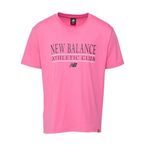 new balance Tričko 'Essentials Athletic Club'  pink / černá / bílá