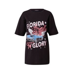 Trendyol T-Shirt  černá / růžová / světlemodrá / bílá