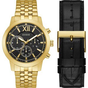 GUESS Analogové hodinky  zlatá / černá
