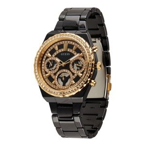GUESS Analogové hodinky  černá / zlatá