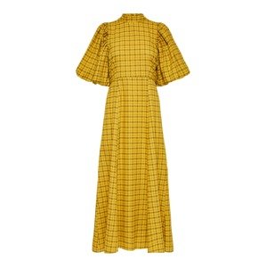 SELECTED FEMME Šaty  hnědá / žlutá