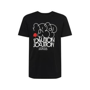 Iriedaily Tričko 'Polution Solution'  černá / bílá / červená