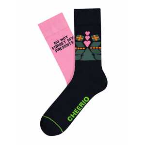 CHEERIO* Ponožky 'Presents Now'  pink / černá / tmavě zelená / oranžová