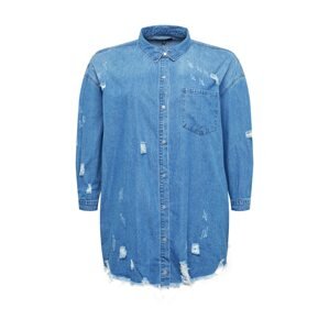 Missguided Plus Košilové šaty modrá džínovina