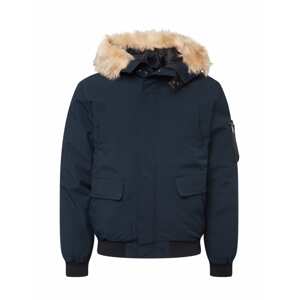 Schott NYC Zimní bunda 'KEYBURN'  námořnická modř / světle hnědá