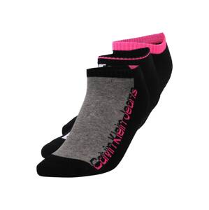 Calvin Klein Underwear Ponožky  černá / šedý melír / pink