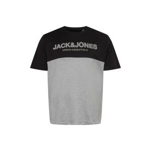 Jack & Jones Plus Tričko  šedý melír / černá