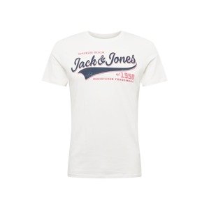 JACK & JONES Tričko  bílá / námořnická modř / červená