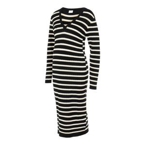 MAMALICIOUS Úpletové šaty 'Tiggy'  černá / bílá