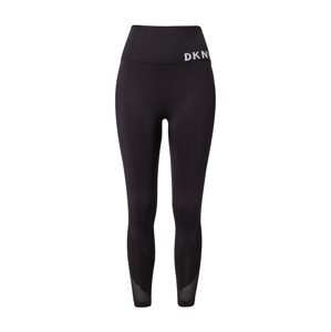 DKNY Performance Sportovní kalhoty černá / bílá