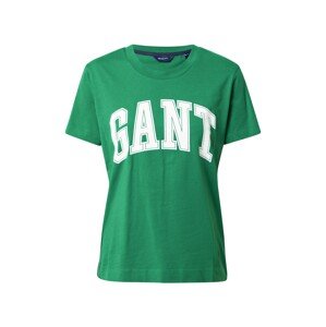 GANT Tričko  zelená / bílá