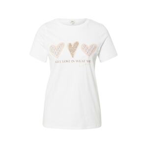 River Island Tričko 'HEATSEAL HEART'  bílá / růžová / růžově zlatá