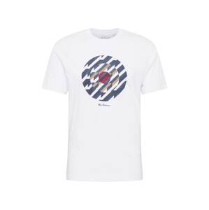 Ben Sherman T-Shirt 'ABSTRACT TARGET'  bílá / pink / světle hnědá / modrá