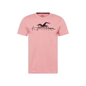 HOLLISTER Tričko  pink / černá