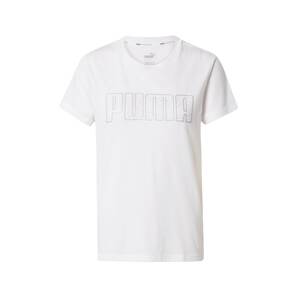 PUMA Funkční tričko  bílá / stříbrná